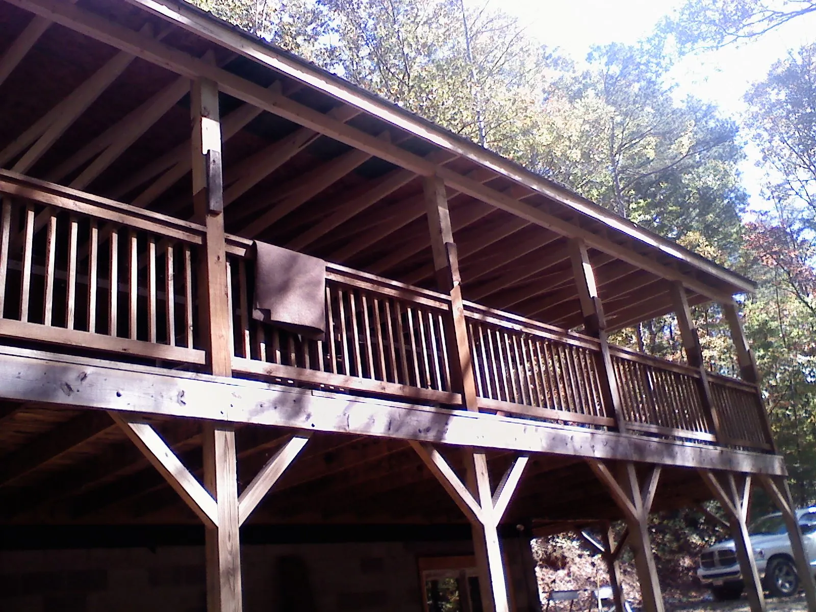 Timber framing under a new elevated porch and deck — Roof Leak Repair in Letart by Roofing Brothers